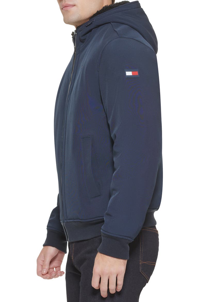 Softshell Faux Shearling Lined Hoodie, Alternate, color, MIDNIGHT