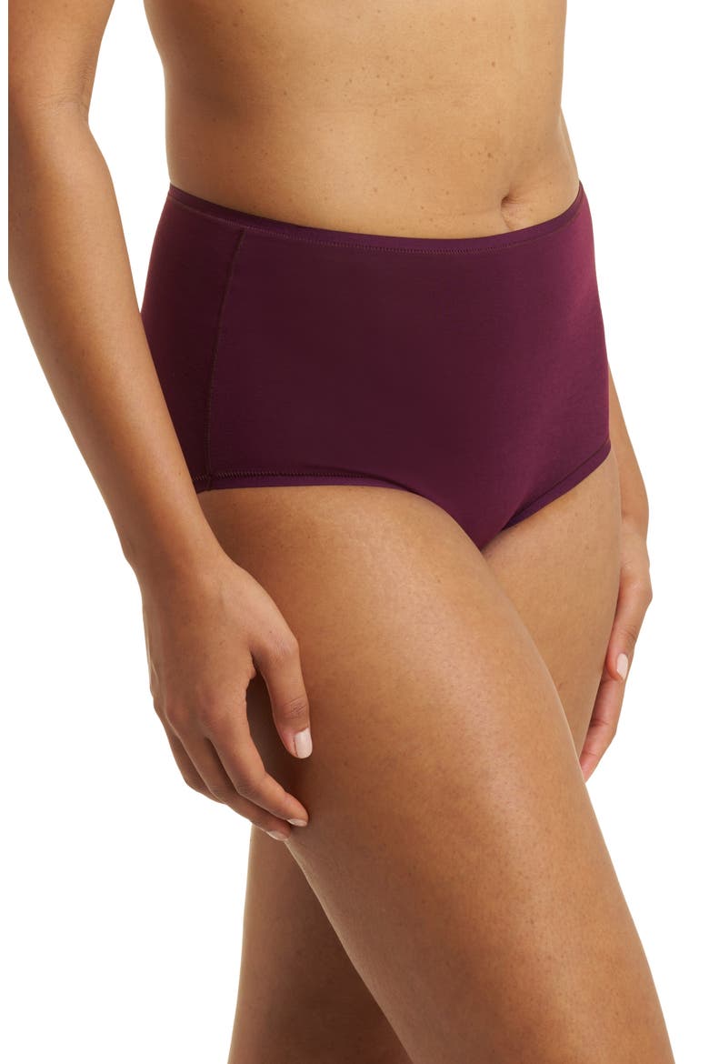 Bliss Bare Cotton High Waist Briefs, Alternate, color, PINOT NOIR