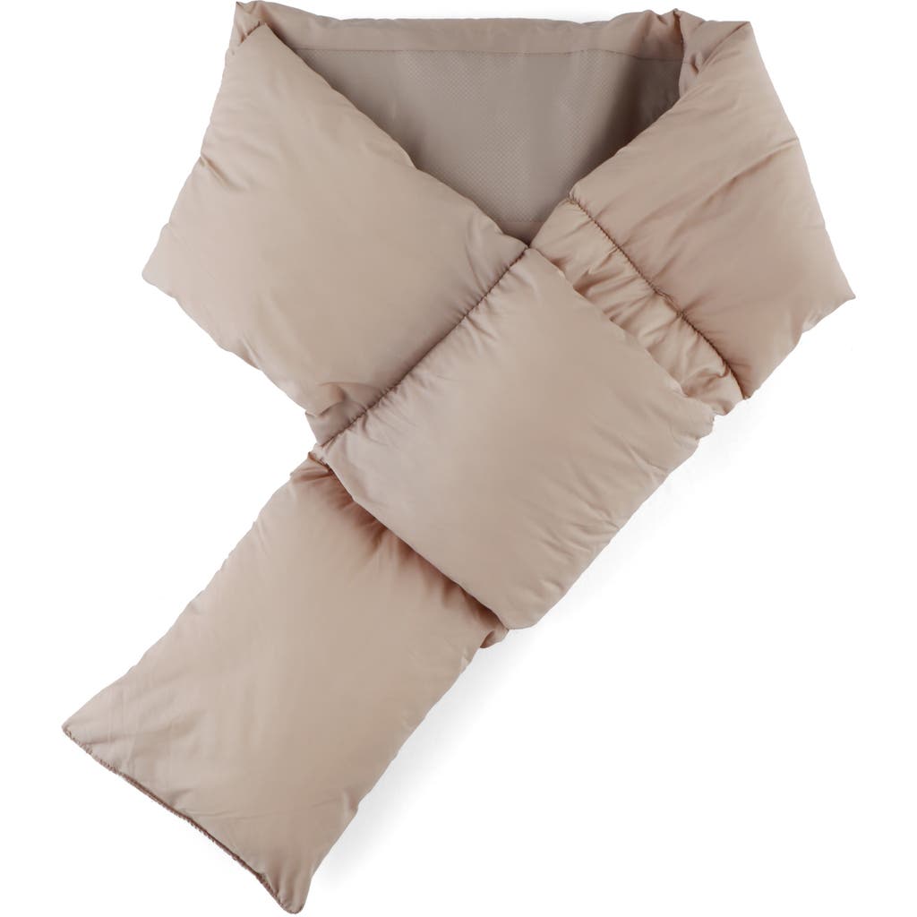 Helios The Heated Coat Paffuto Box Quilted Heated Scarf In Taupe