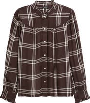 Rails Alanna Ruffle Plaid Snap-Up Shirt