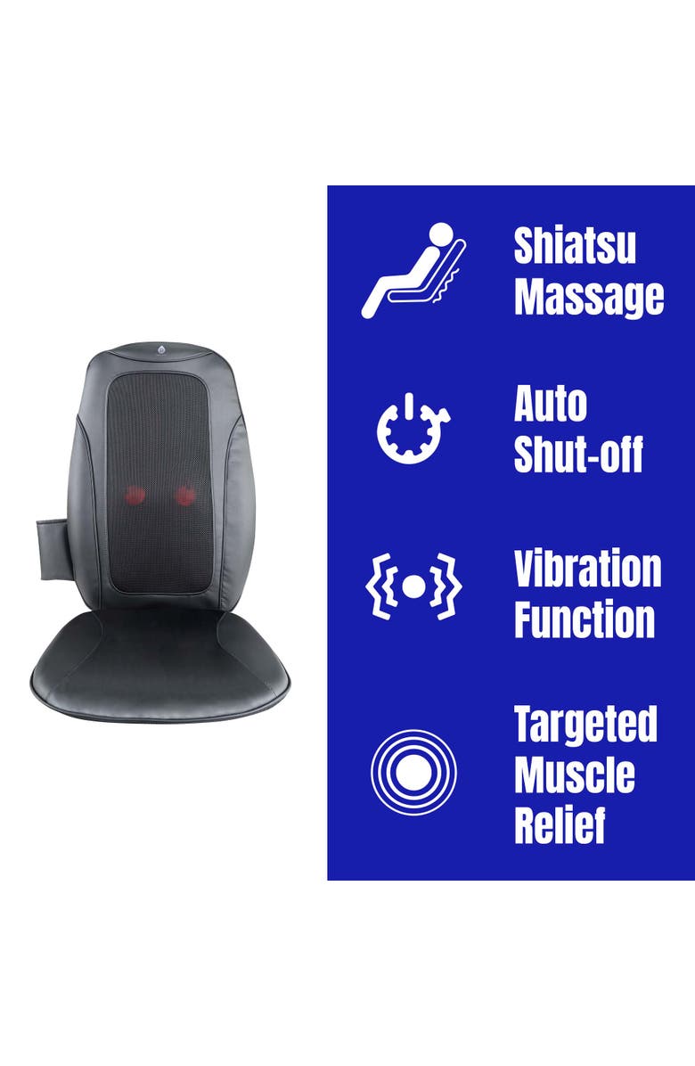 PURSONIC Shiatsu Chair Massager with Vibration, Alternate, color, Black