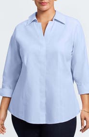 Foxcroft 'Taylor' Three-Quarter Sleeve Non-Iron Cotton Shirt