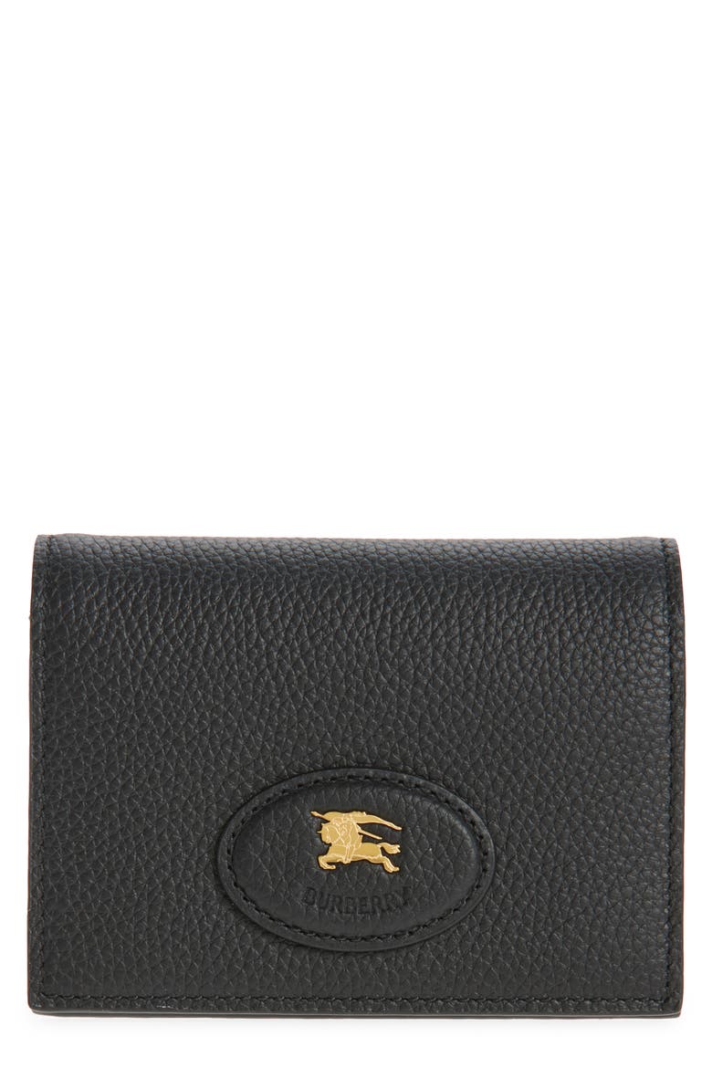 Bloomsbury Leather Bifold Card Holder, Main, color, BLACK/ BLACK CALICO