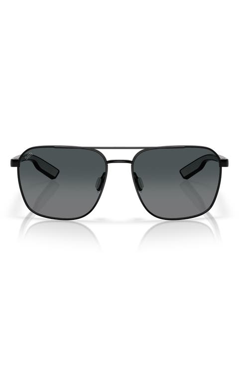 58mm Polarized Gradient Rectangular Sunglasses