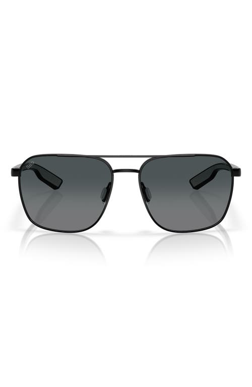 Costa Del Mar 58mm Polarized Gradient Rectangular Sunglasses In Black/gray Gradient 580g