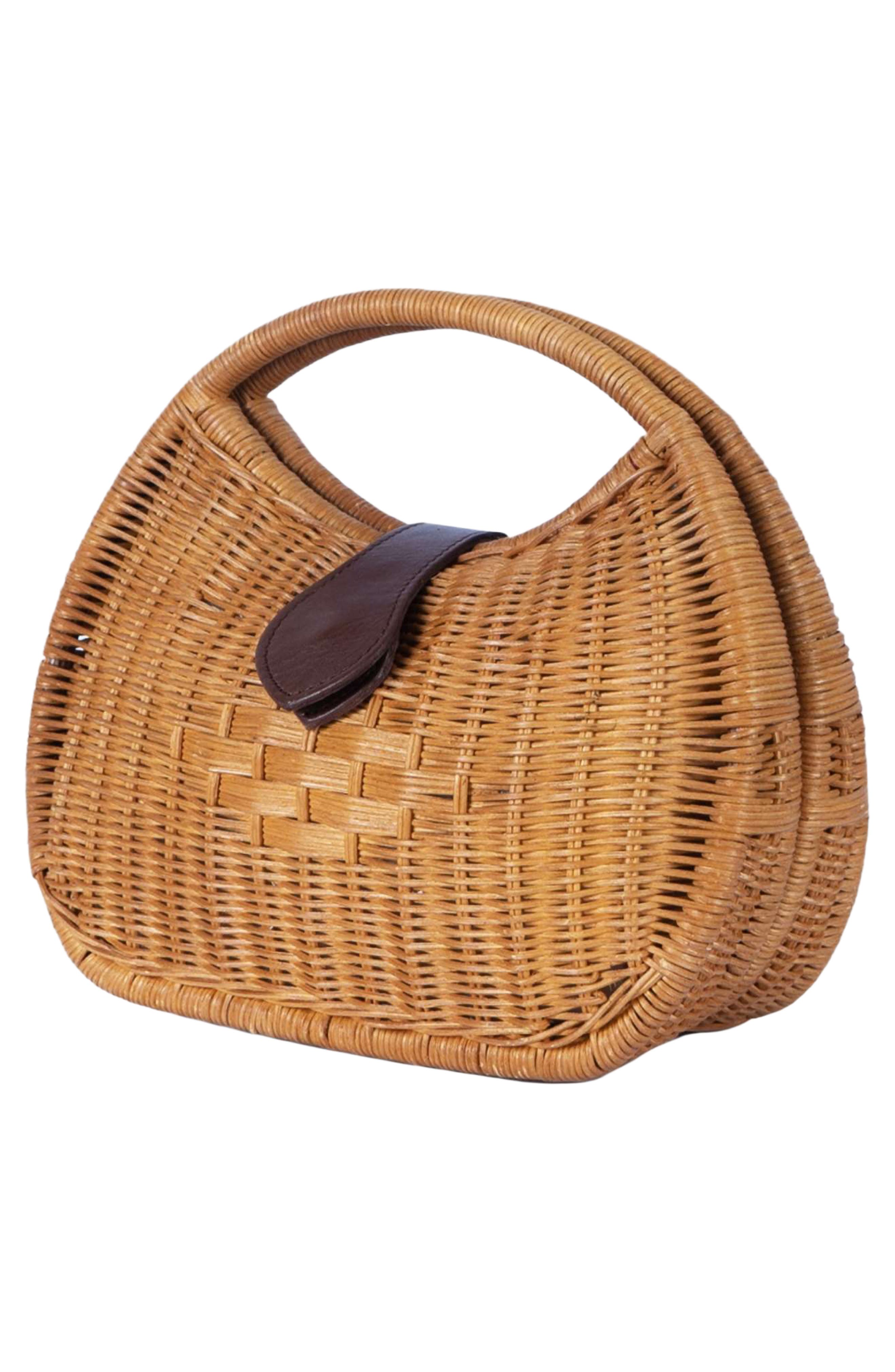 Artemiss Rattan Half Moon Clutch, Alternate, color, NATURAL