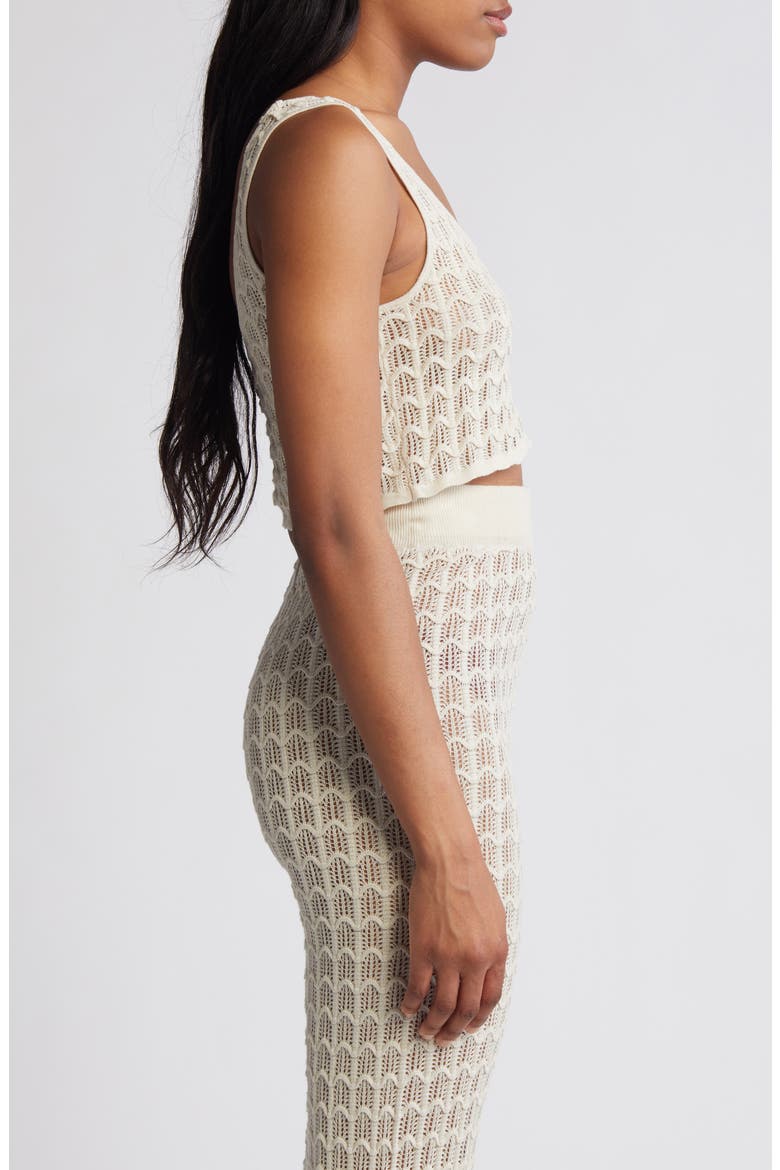 Santorini Sun Pointelle Stitch Crop Sweater Tank, Alternate, color, SHELL