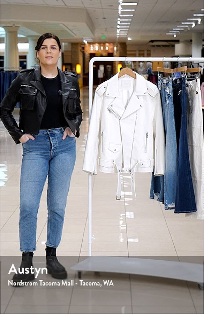 Boyfriend Faux Leather Moto Jacket, sales video thumbnail