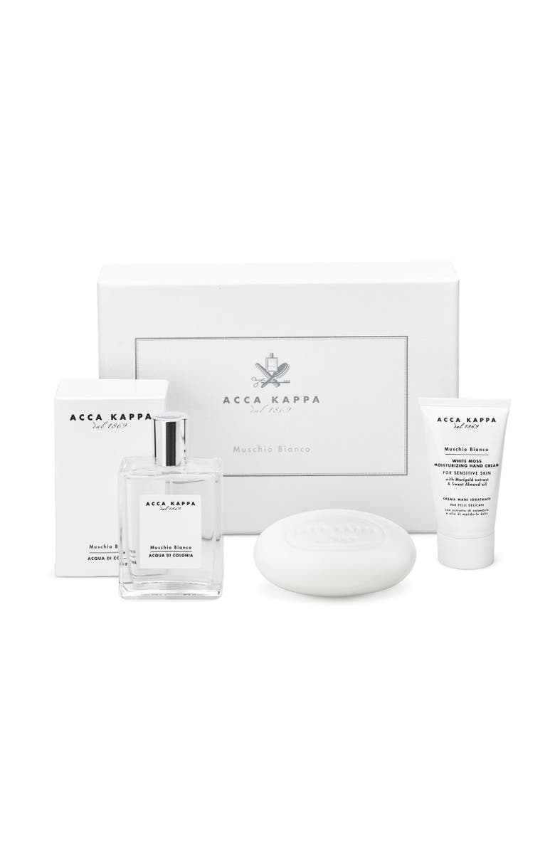 ACCA KAPPA White Moss Eau De Cologne, Soap & Hand Cream Gift Set, Main, color, White