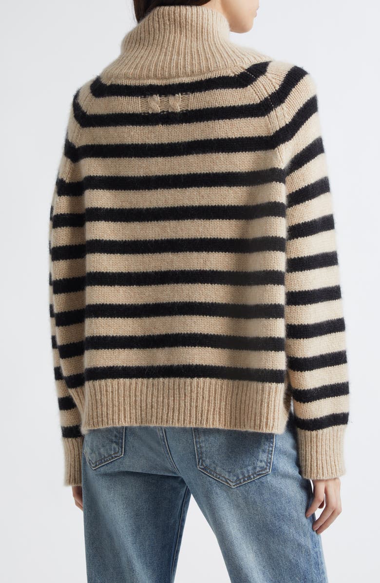 Nili Lotan Raelynn Stripe Turtleneck Cashmere Sweater, Alternate, color,