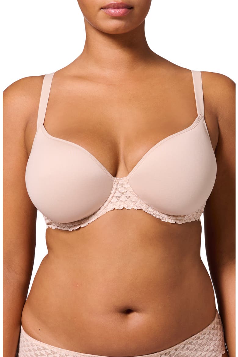 Subtile 3D Underwire Plunge Bra, Main, color, PEAU ROSE