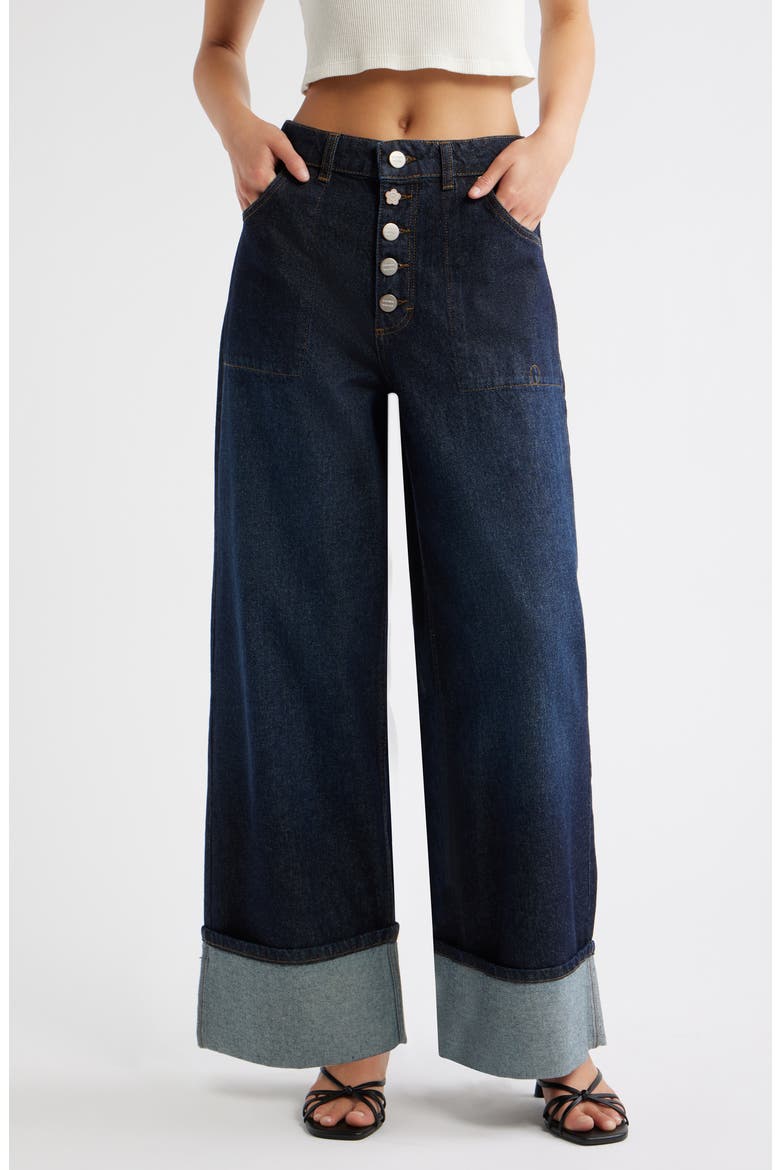 Gigi Baggy Wide Leg Jeans, Main, color, INDIGO