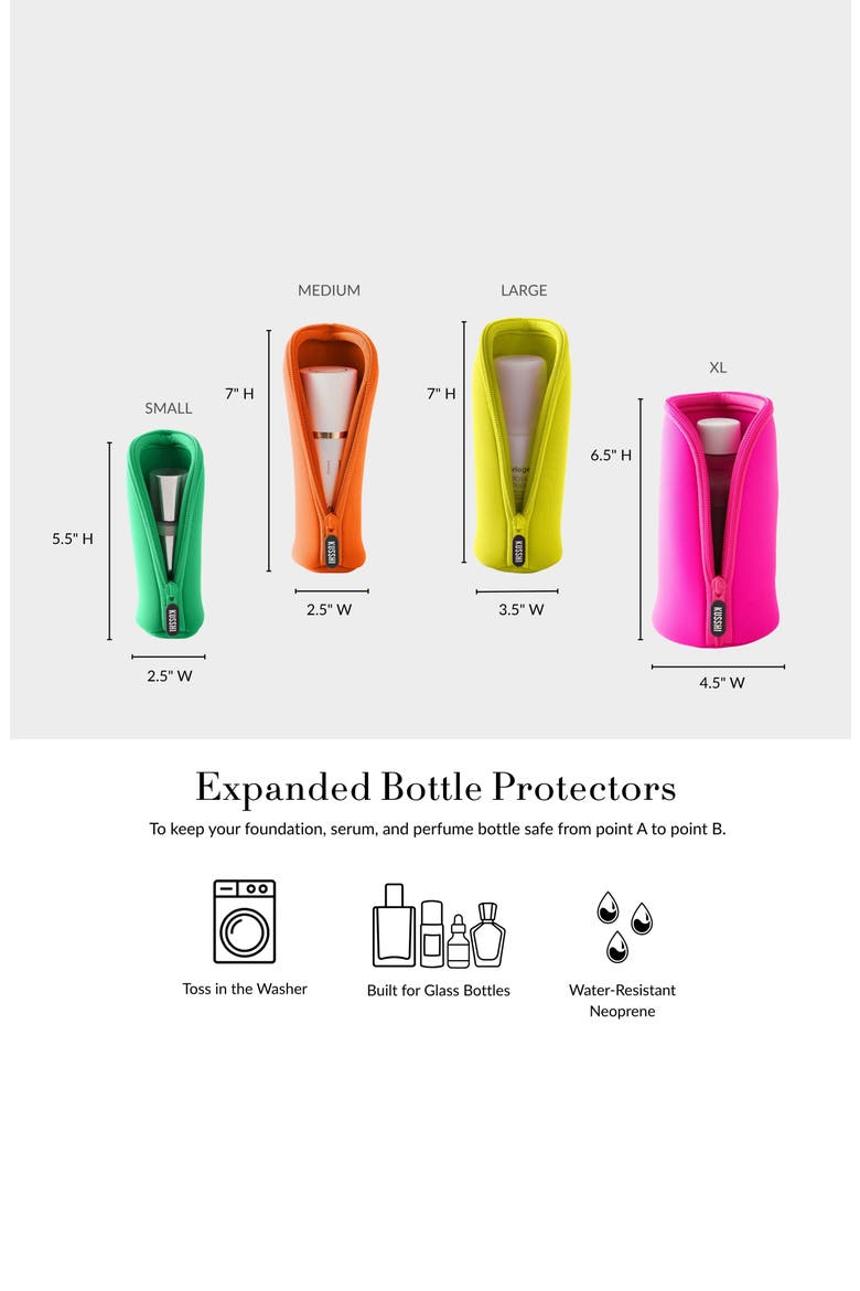 Set of 4 Travel Bottle Protectors, Alternate, color, BLACK