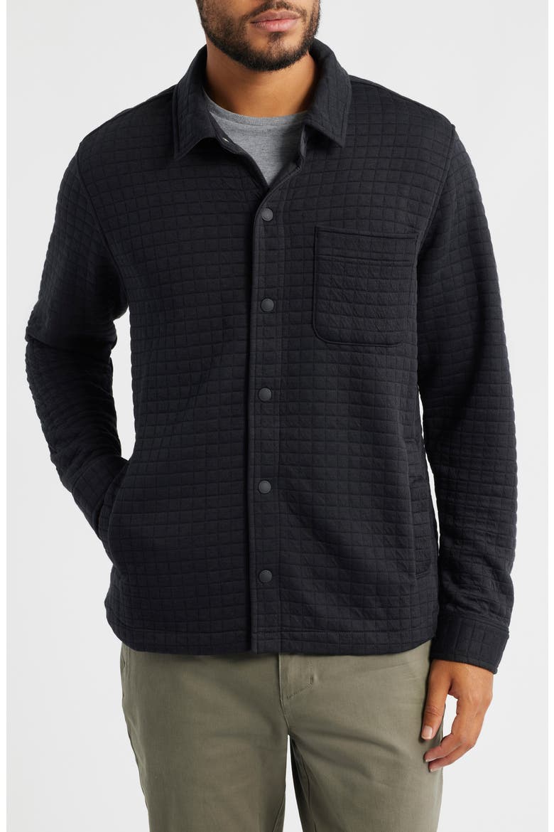 Downvalley Quilted Overshirt, Alternate, color, BLACK