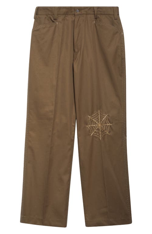 Shop Second / Layer Second Layer Angel Embroidered Pants In Brown