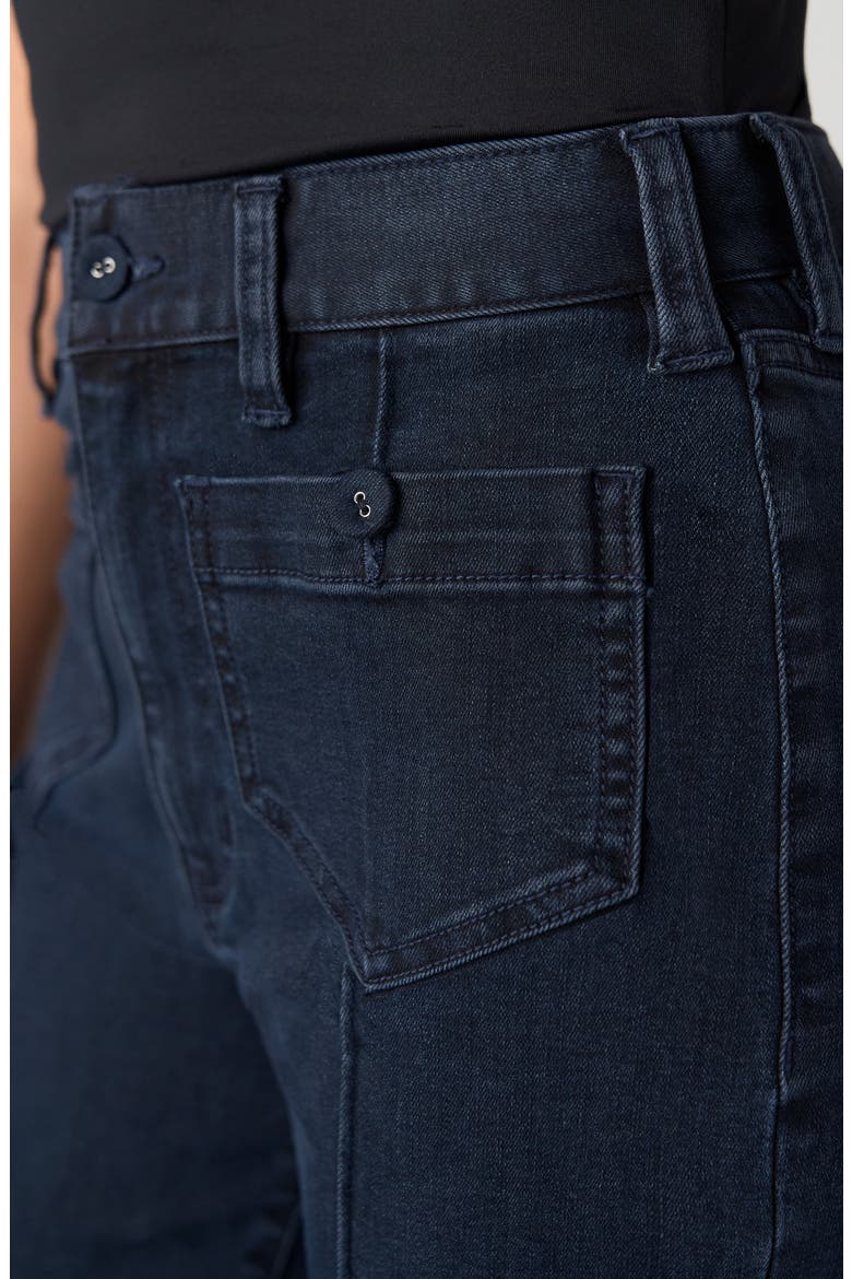 Hannah Patch Pocket Pintuck Flare Jeans, Alternate, color, RAVEN WING