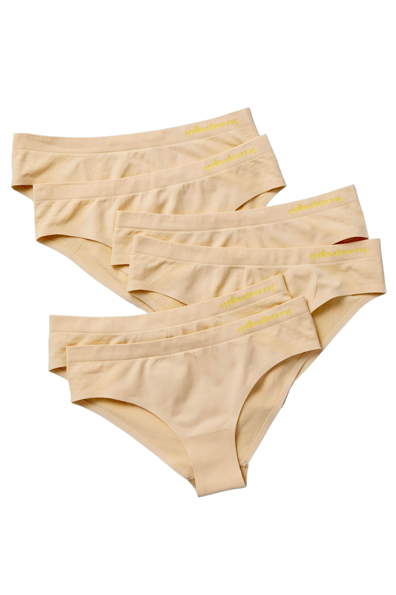 6PK Seamless Bikini Underwear with Bonded Seam, Main, color, Doe