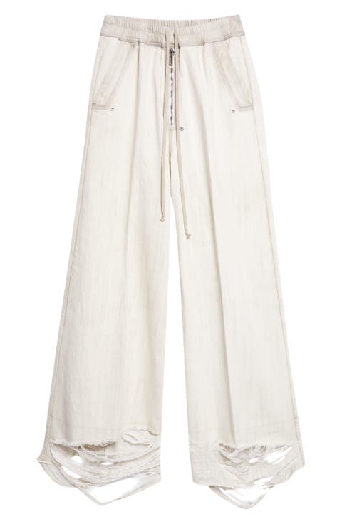 Bela Shredded Wide Leg Jeans (Milk Wash)