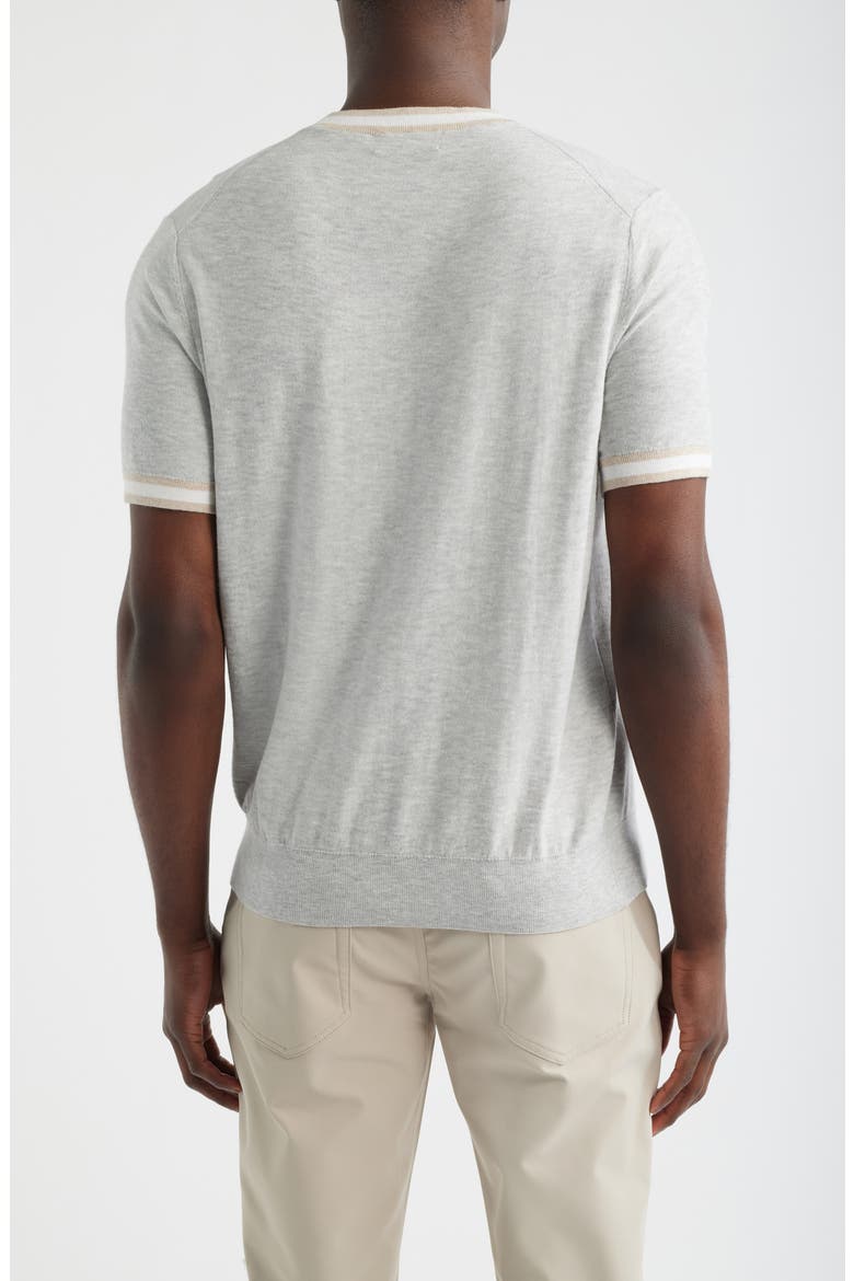Short Sleeve Reverse Jersey Sweater, Alternate, color, SILVER