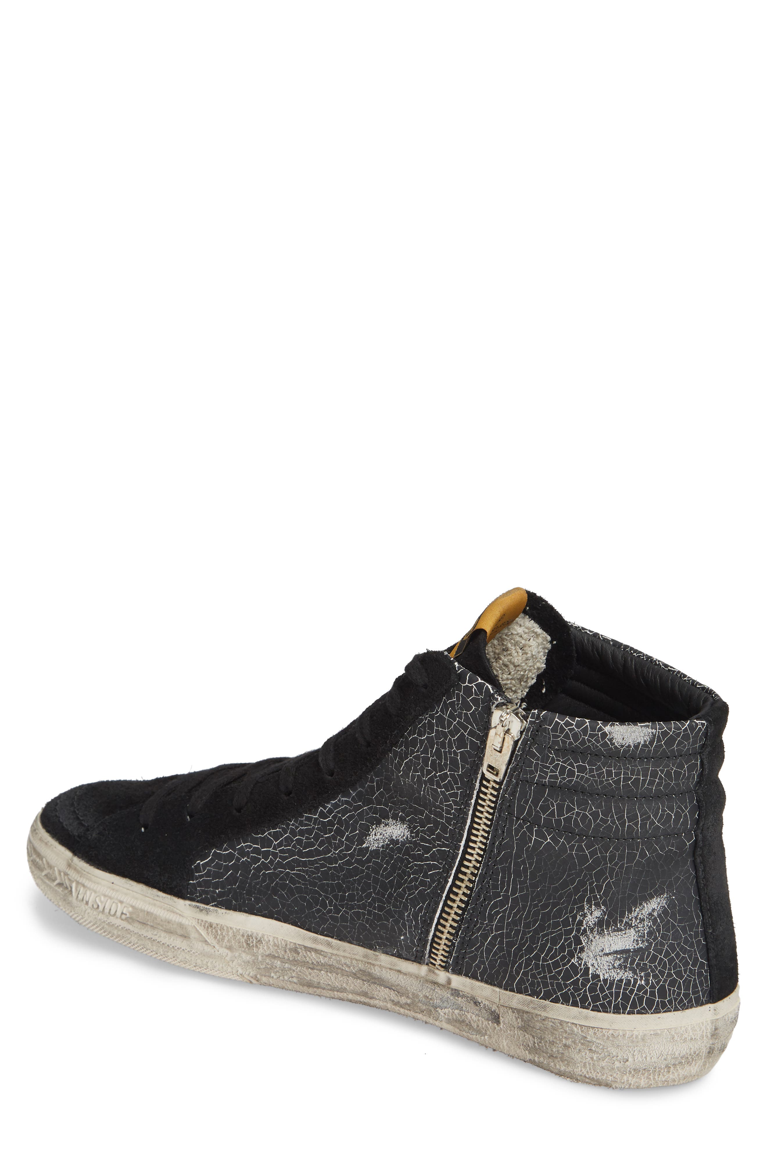 Slide High Top Sneaker, Alternate, color, BLACK CRACK/ WHITE STAR
