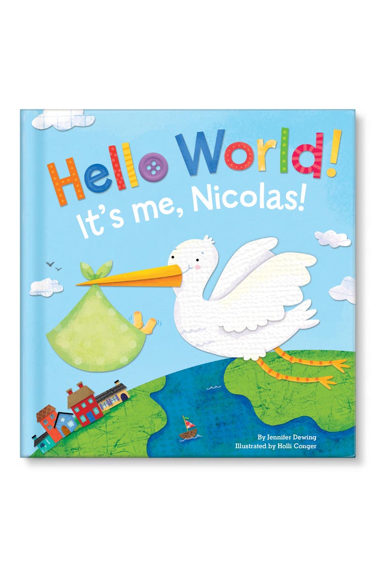 'Hello World!' Personalized Board Book, Main, color, BLUE