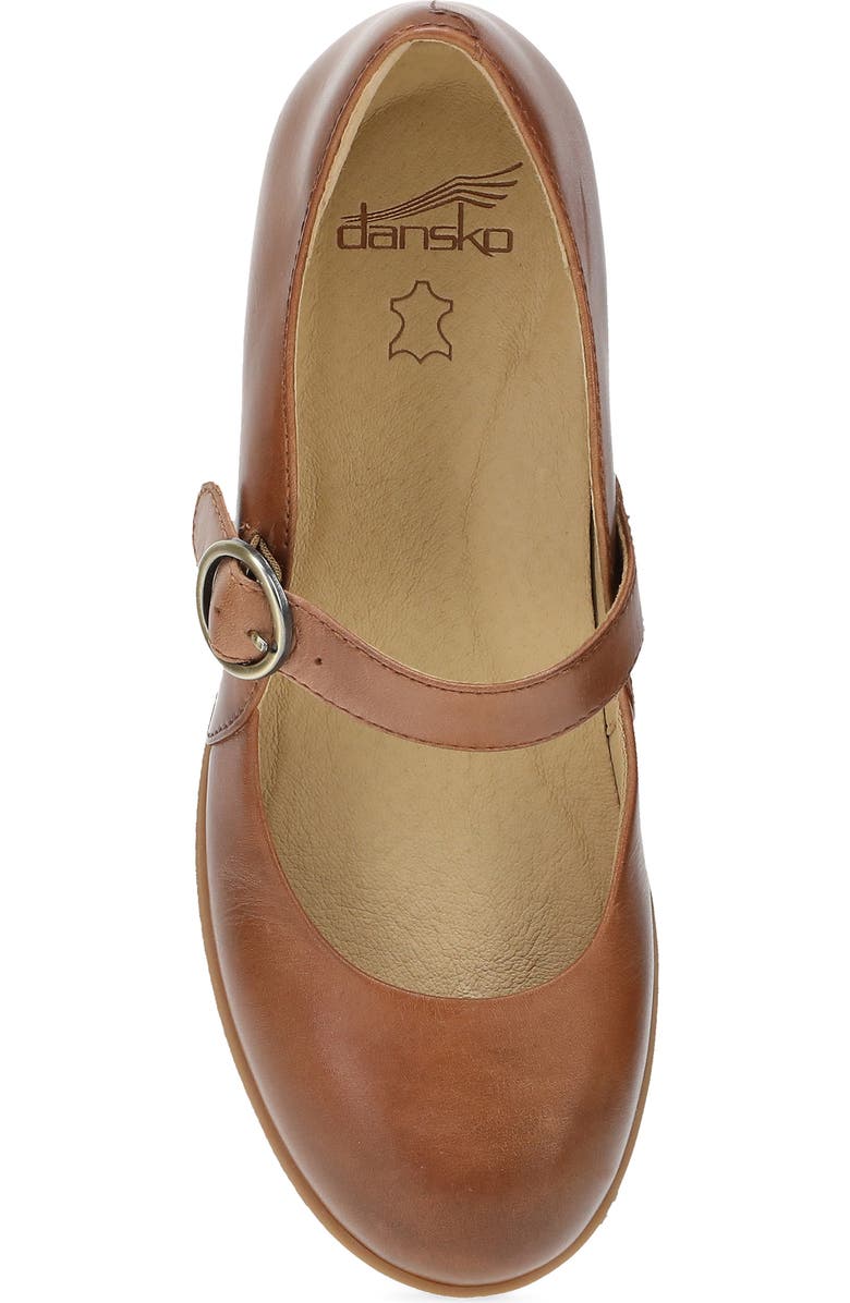 Dansko Deirdra Waterproof Mary Jane Pump, Alternate, color, Tan Waterproof Burnished