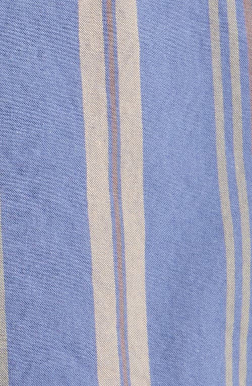Bp. Boxy Camp Short Sleeve Button-up Cotton Shirt In Blue Indigo Utility Stripe