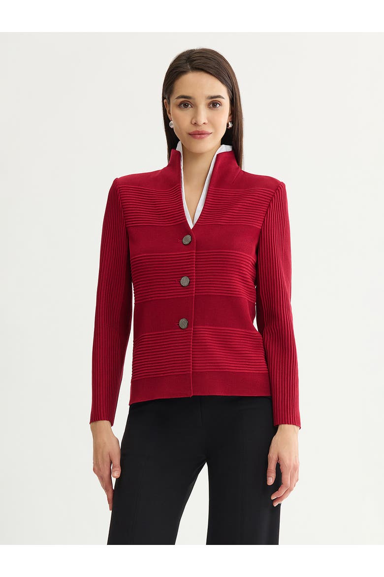 Tailored Ottoman Stitch Knit Jacket, Main, color, Scarlet Red