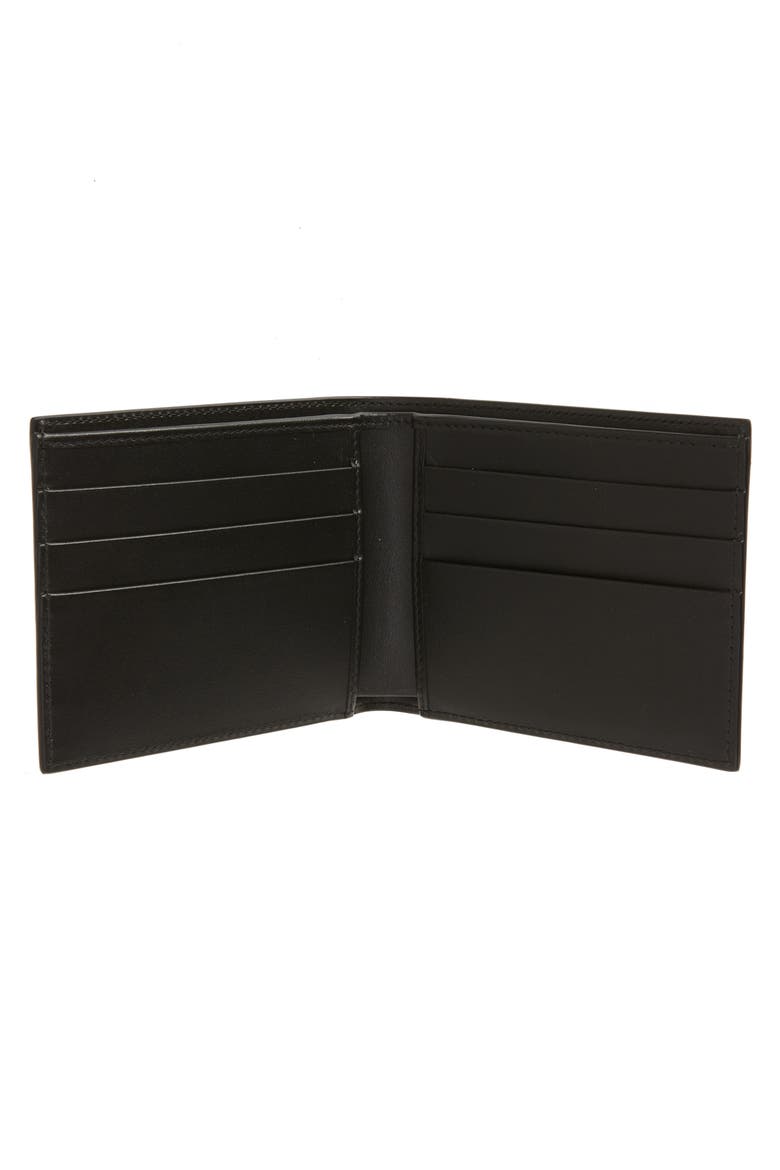 Logo Embossed Bifold Leather Wallet, Alternate, color, BLACK