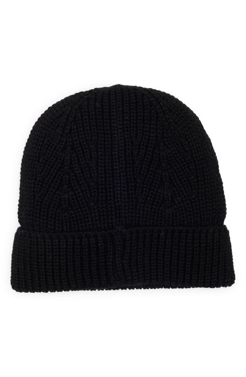 Cole Haan Ribbed Cuffed Beanie In Black