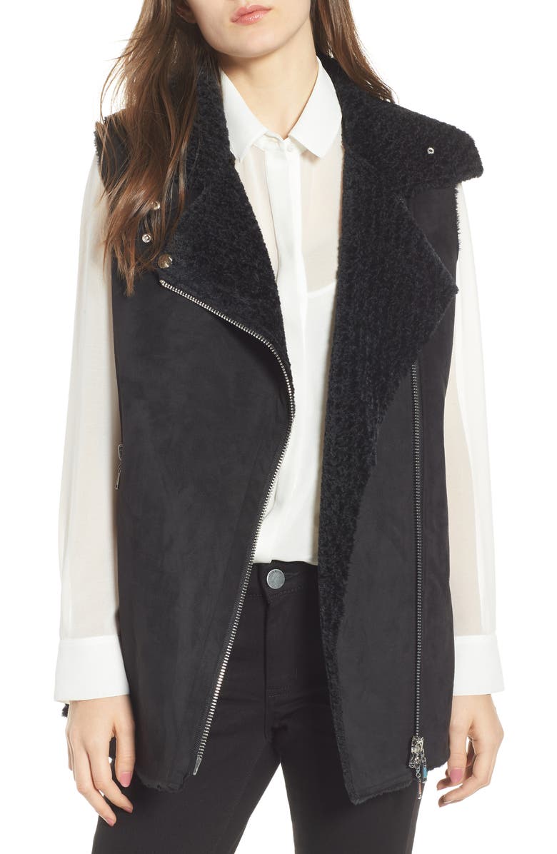Love Token Faux Suede Vest, Main, color,