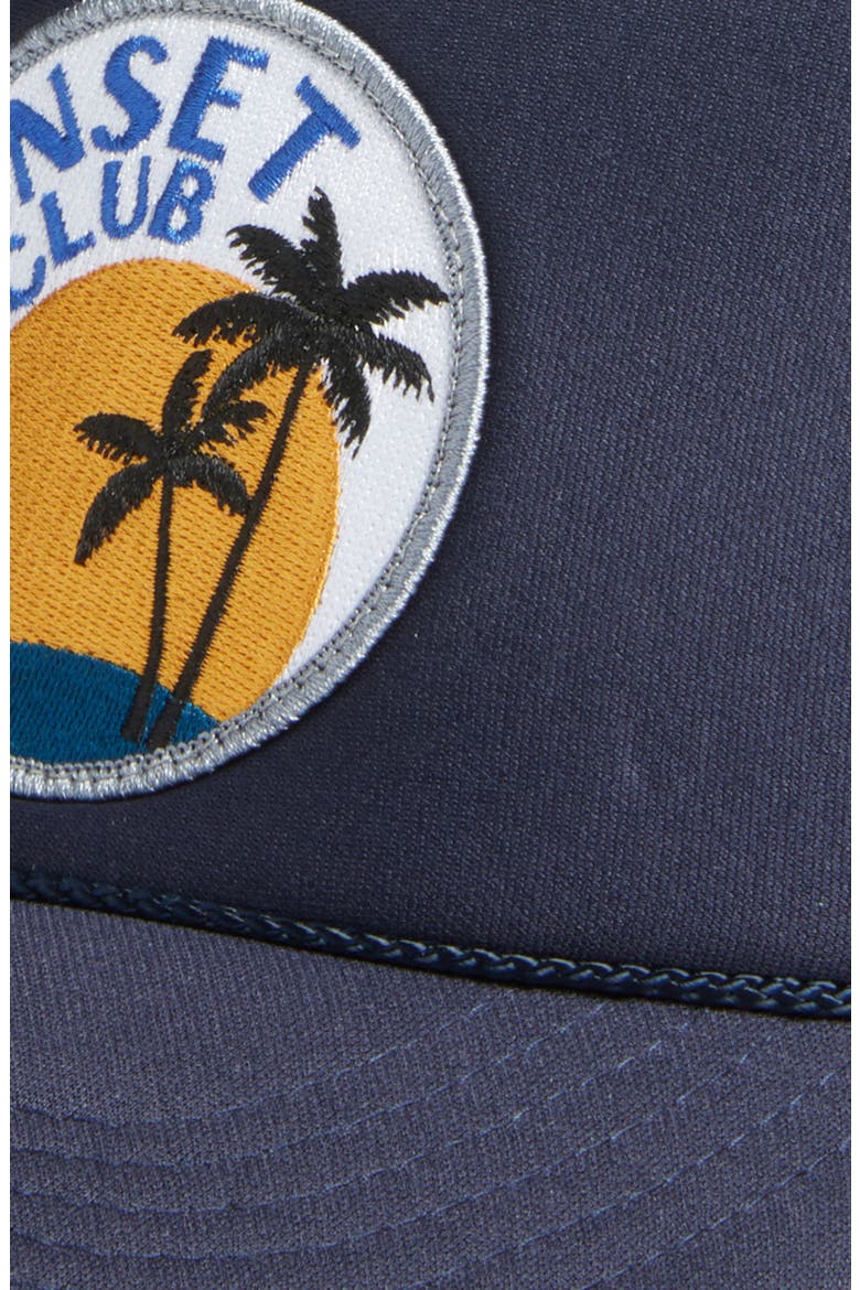 Sunset Club Trucker Hat, Alternate, color, NAVY