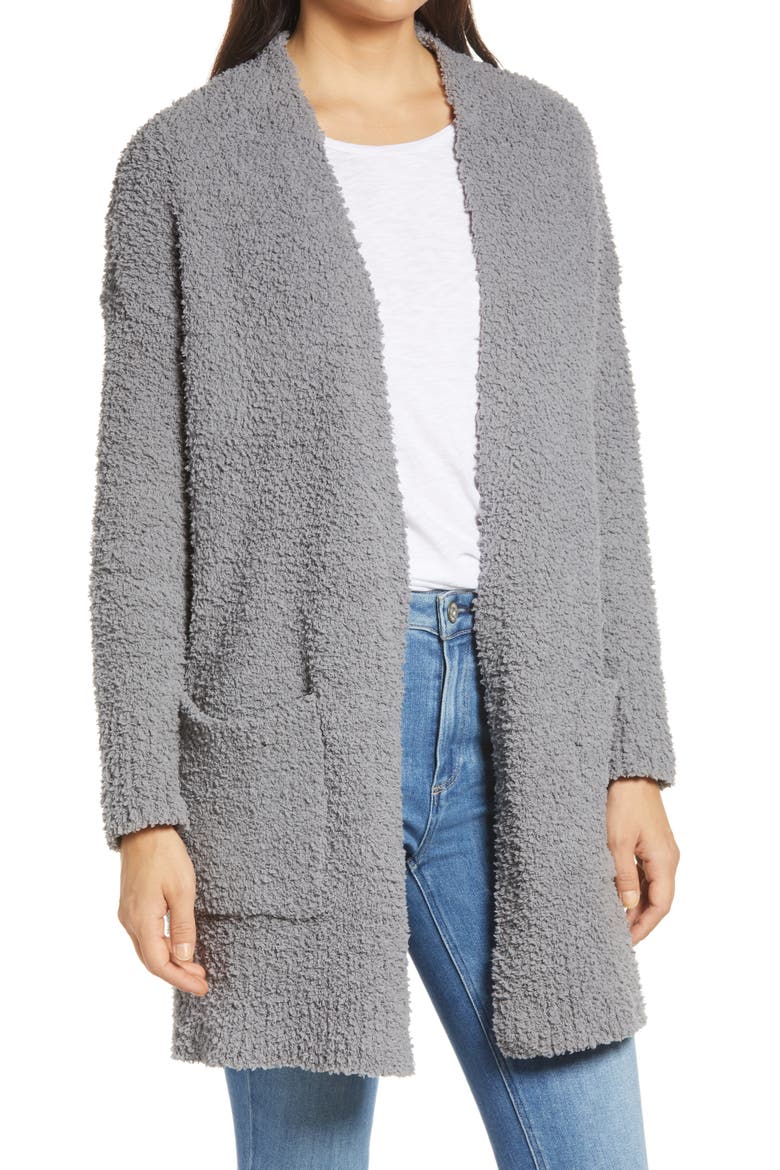 Island Soft Lounge Cardigan, Main, color, FOG GREY HEATHER