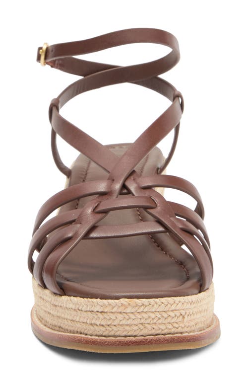 Paige Jill Ankle Strap Espadrille Platform Wedge Sandal In Mahogany