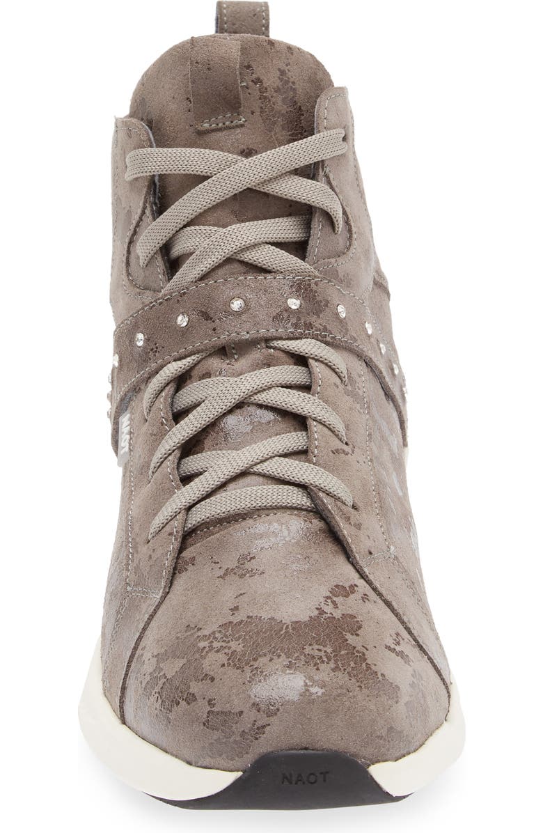 Naot Oxygen Crystal Strap High Top Sneaker, Alternate, color, Grey Marble Suede