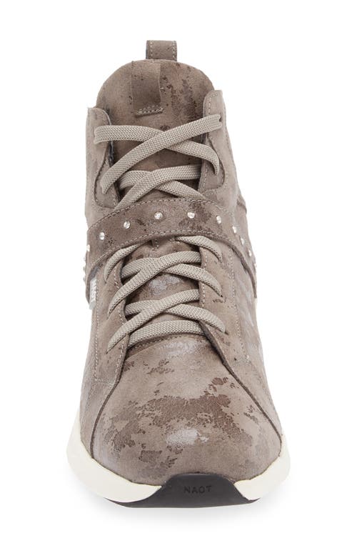 Naot Oxygen Crystal Strap High Top Sneaker In Grey Marble Suede
