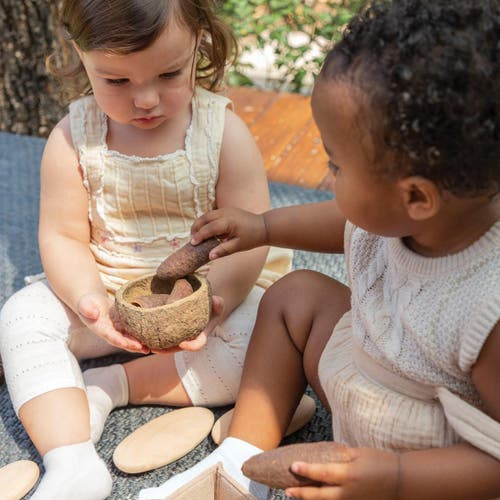 Kaplan Early Learning Company Nature's Geometry Toddler Loose Parts Stem Kit In Sand