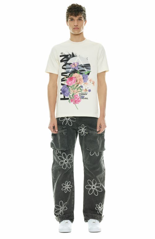 Cult Of Individuality Floral Graphic T-shirt In Neutral