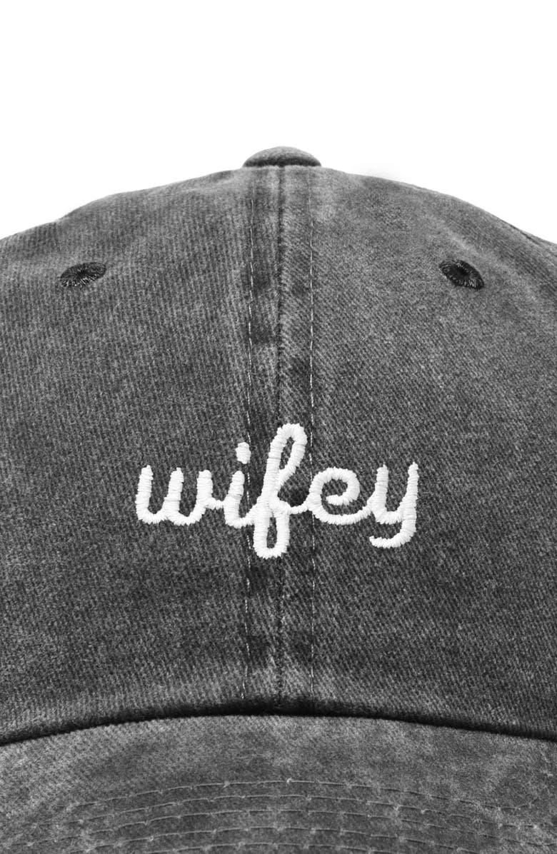 Dalix Wifey Embroidered Everyday Cap, Alternate, color, Washed Black