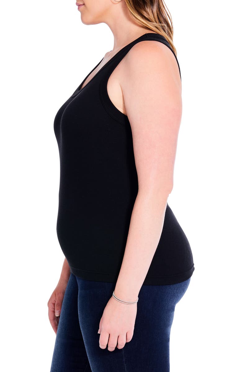 NIC+ZOE Perfect Rib Scoop Neck Knit Tank Top, Alternate, color, Black Onyx