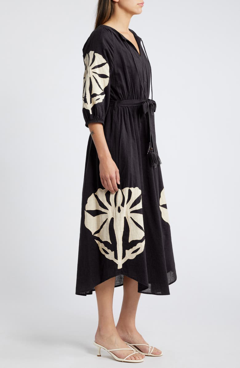 CIEBON Tiana Embroidered Cotton Midi Dress, Alternate, color,