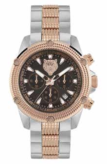 PLEIN SPORT Two Tone Quartz Hurricane Bracelet Watch, 44mm