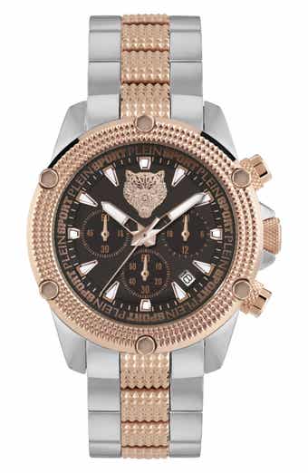 PLEIN SPORT Two Tone Quartz Hurricane Bracelet Watch, 44mm