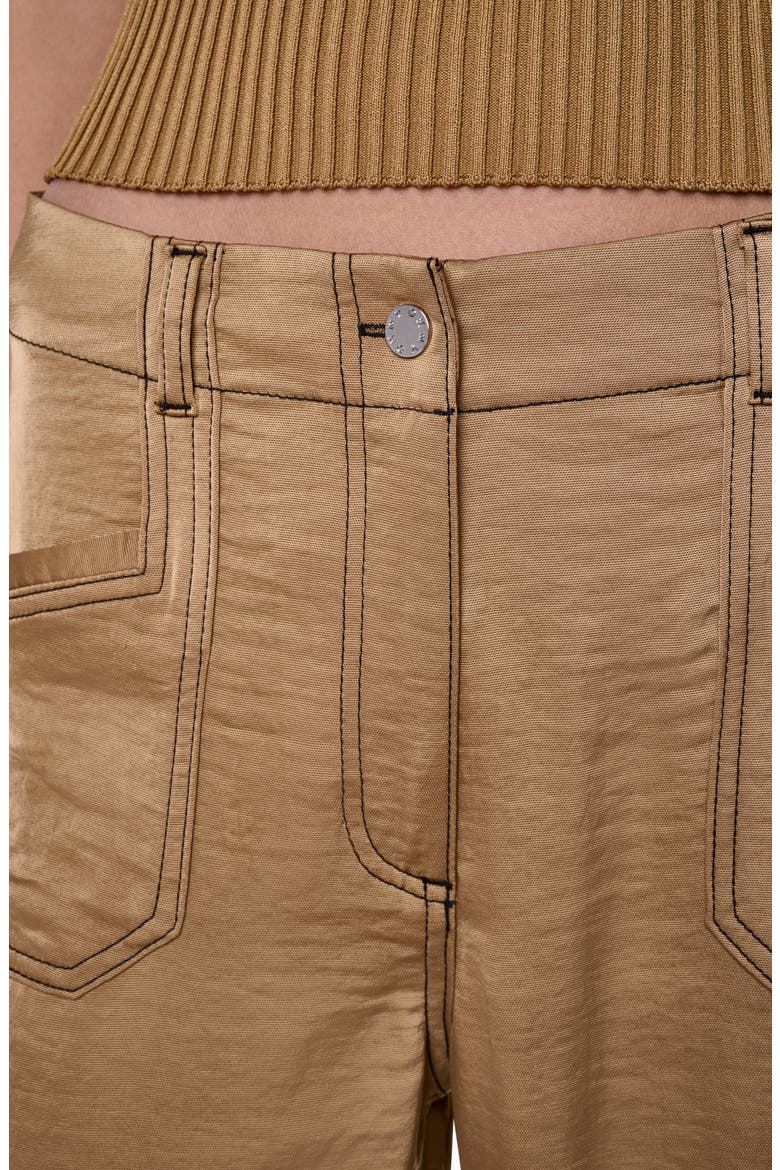 Contrast Stitch Straight Leg Pants, Alternate, color, DUNE