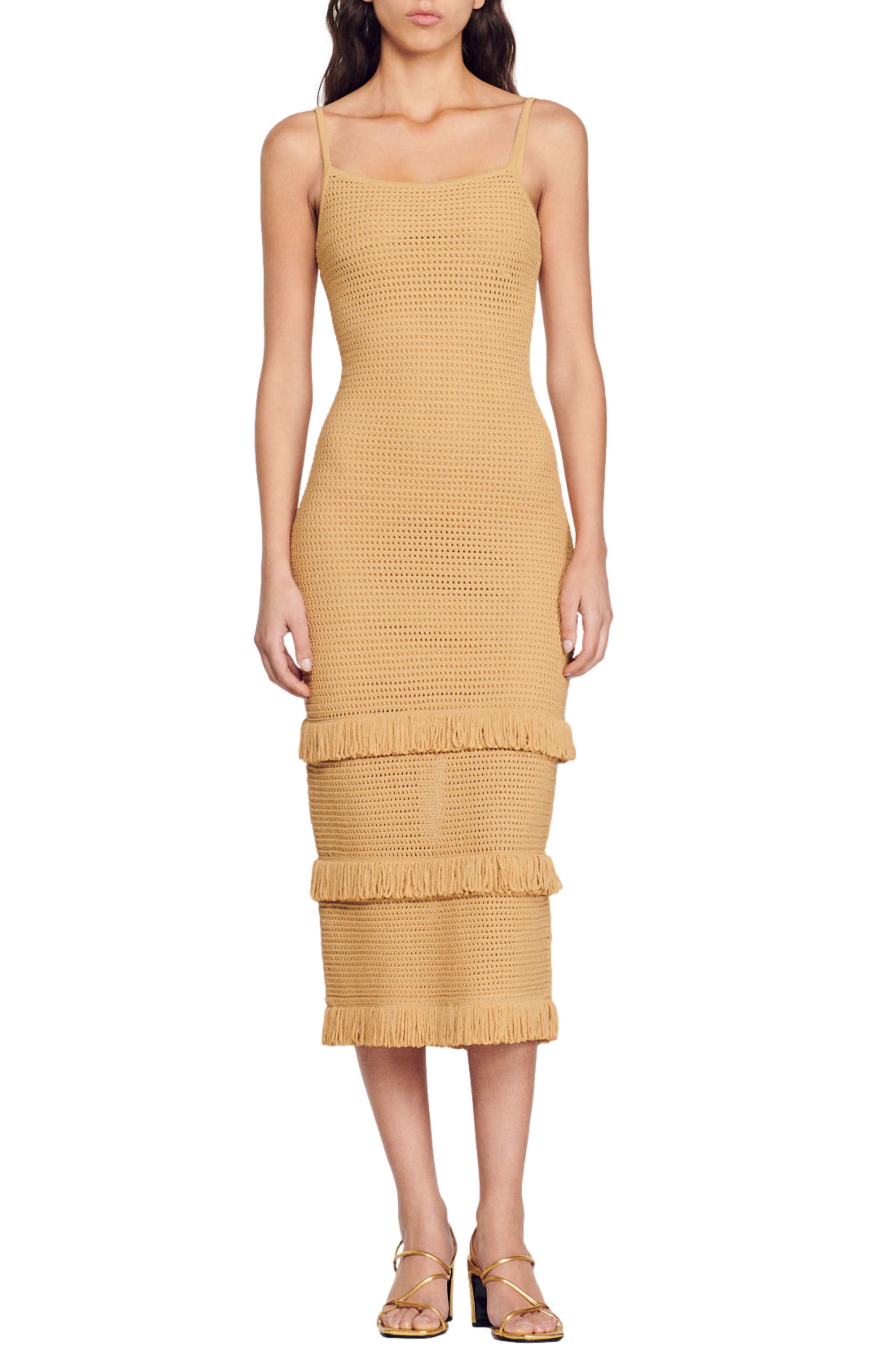 SANDRO Anvers Pointelle Knit Dress