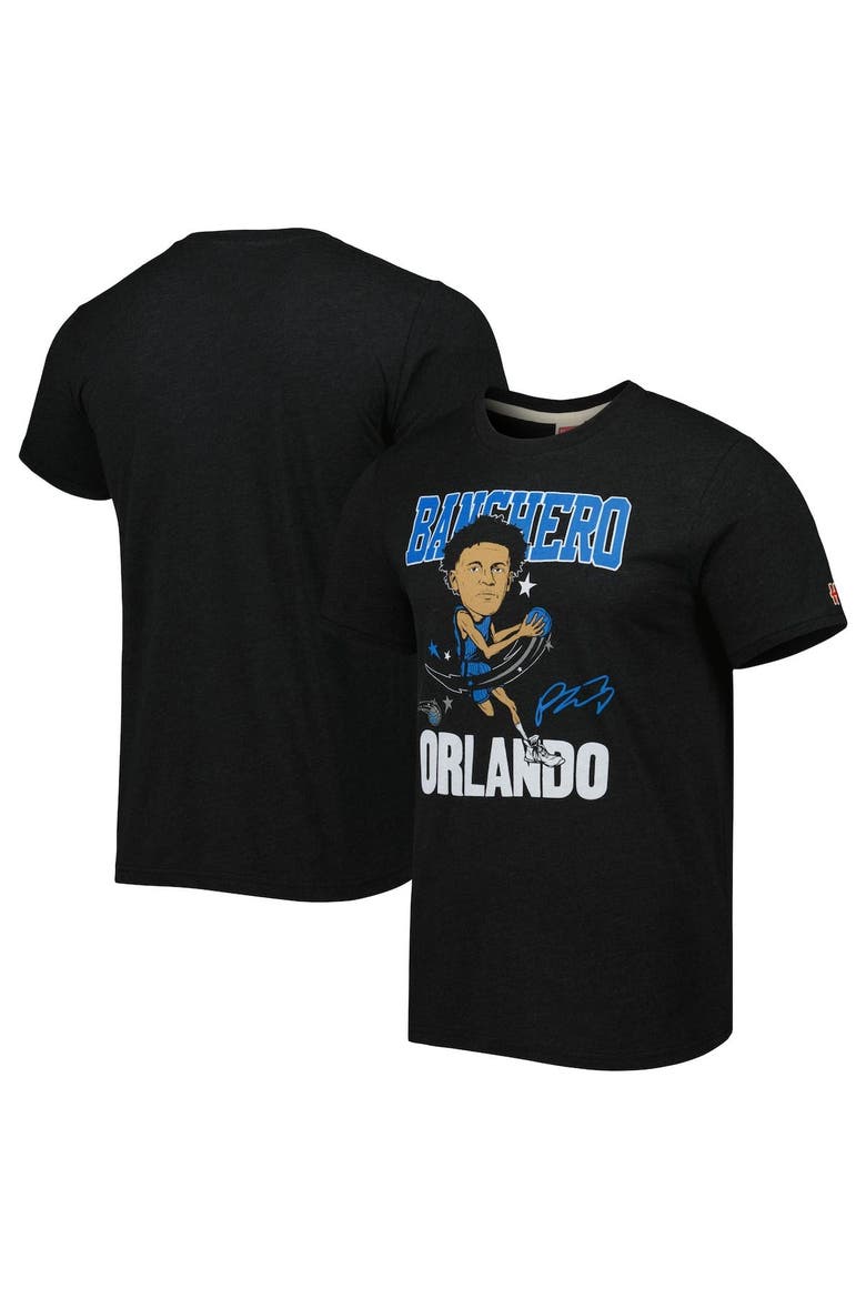 Men's Homage Paolo Banchero Charcoal Orlando Magic Caricature Tri-Blend T-Shirt, Main, color, Charcoal