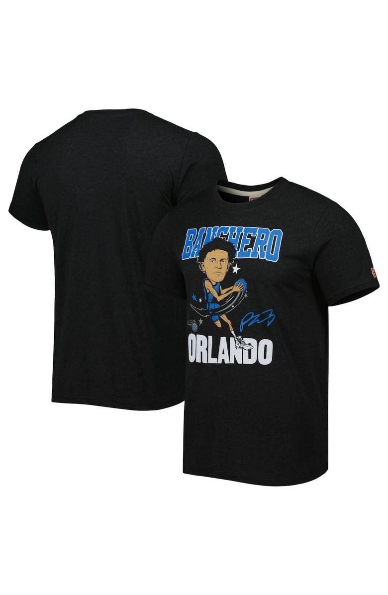 Homage Men's Homage Paolo Banchero Charcoal Orlando Magic Caricature Tri-Blend T-Shirt, Main, color, Charcoal
