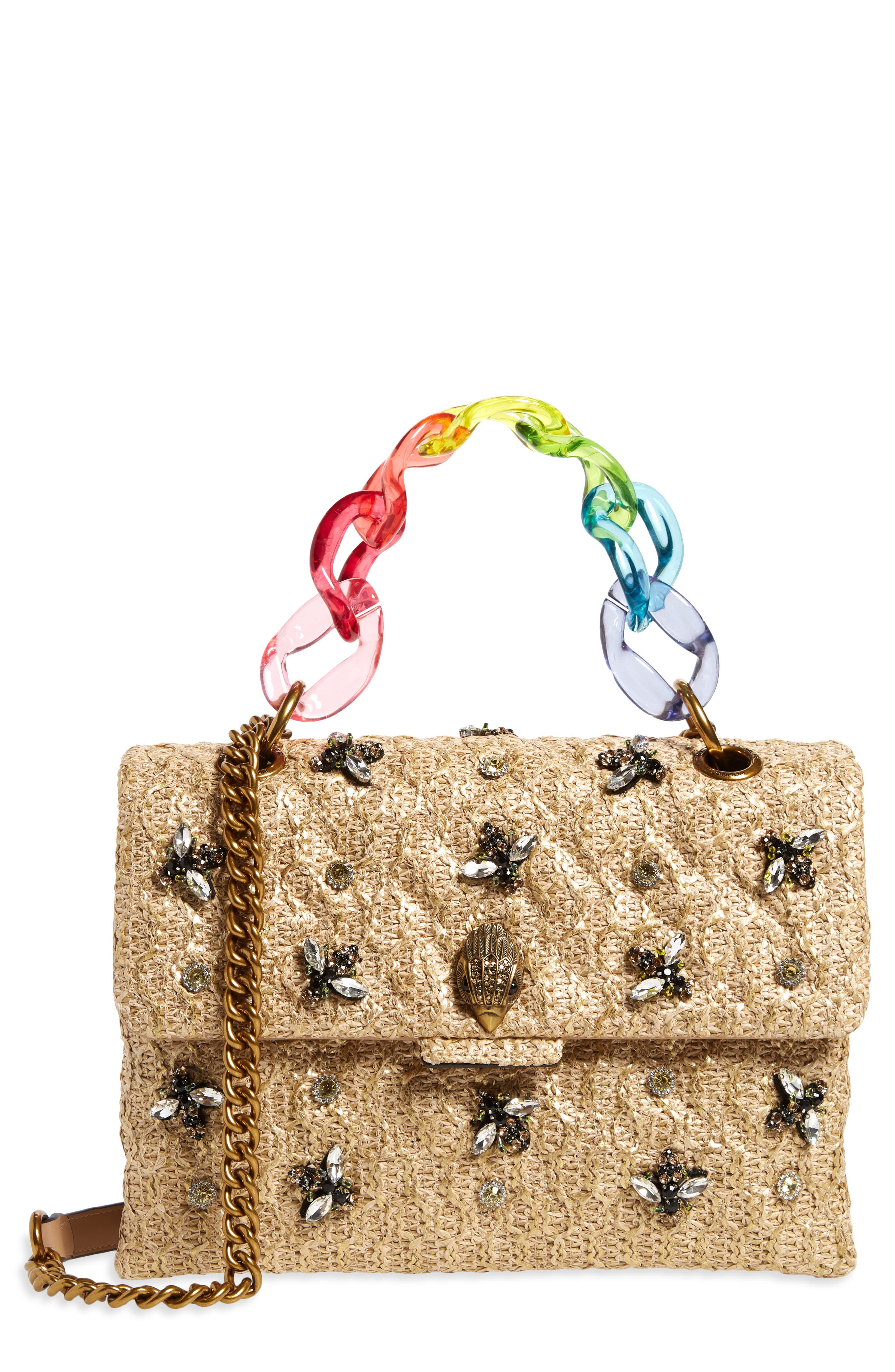 Kurt Geiger London Kensington Raffia Crossbody Bag, Main, color, 