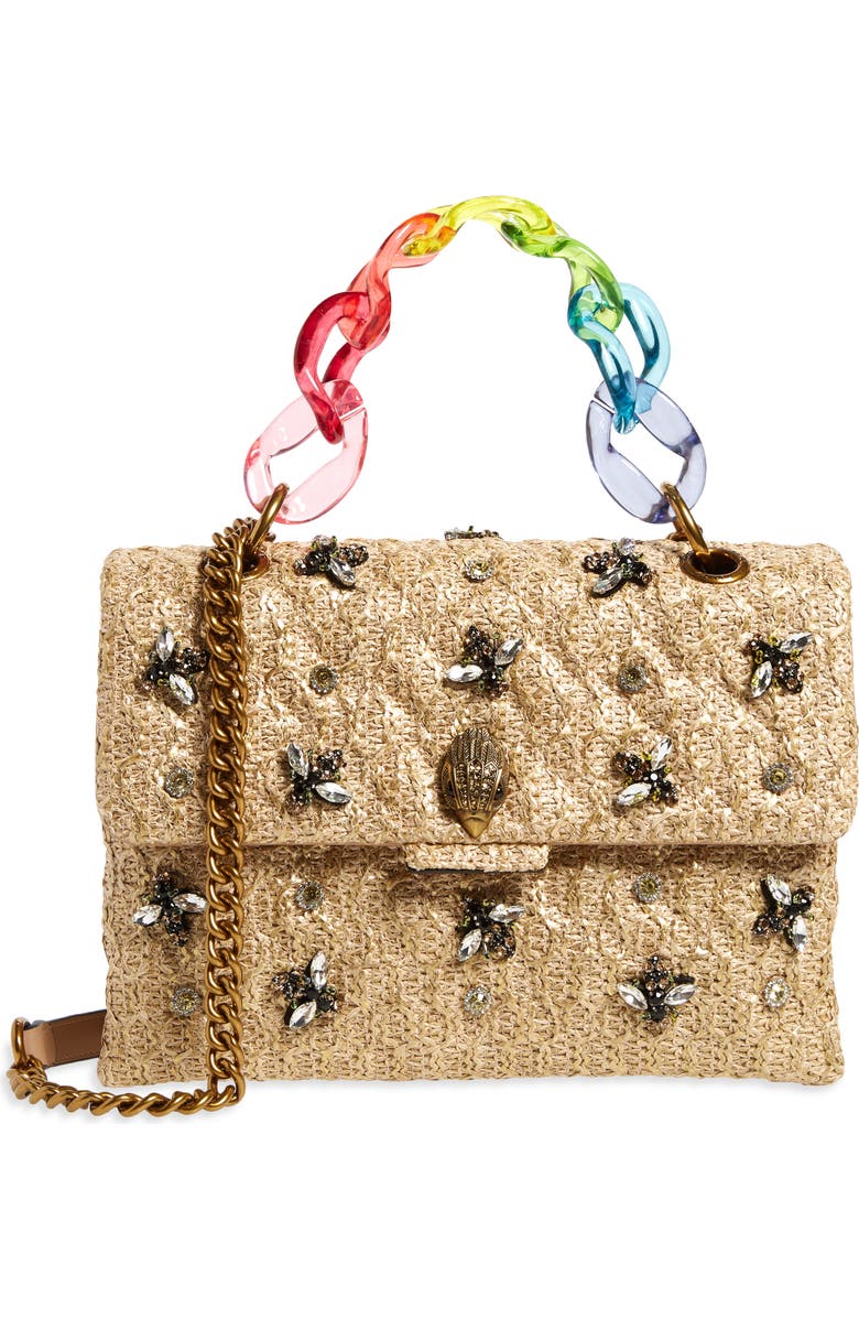 Kurt Geiger London Kensington Raffia Crossbody Bag, Main, color,