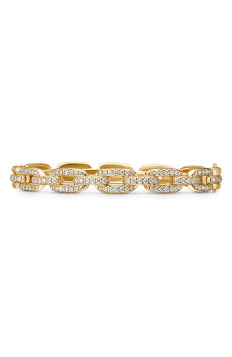 Stax 18K Yellow Gold Chain Link Bracelet with Diamonds